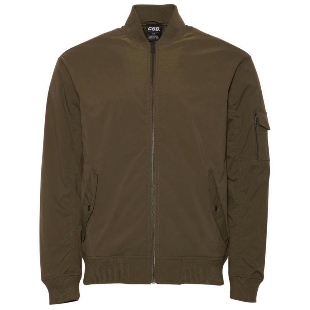 CSG Olive Bomber Jacket - Men's Lightweight Zip-Up size S